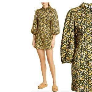 Stella Nova Aggis Long Sleeve Dress in Black Multicolour Flowers Size 36/US 6